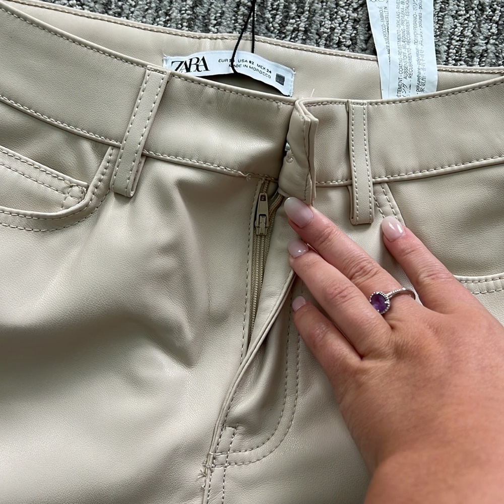 NWT Zara Leather Pants - Picture 4 of 8